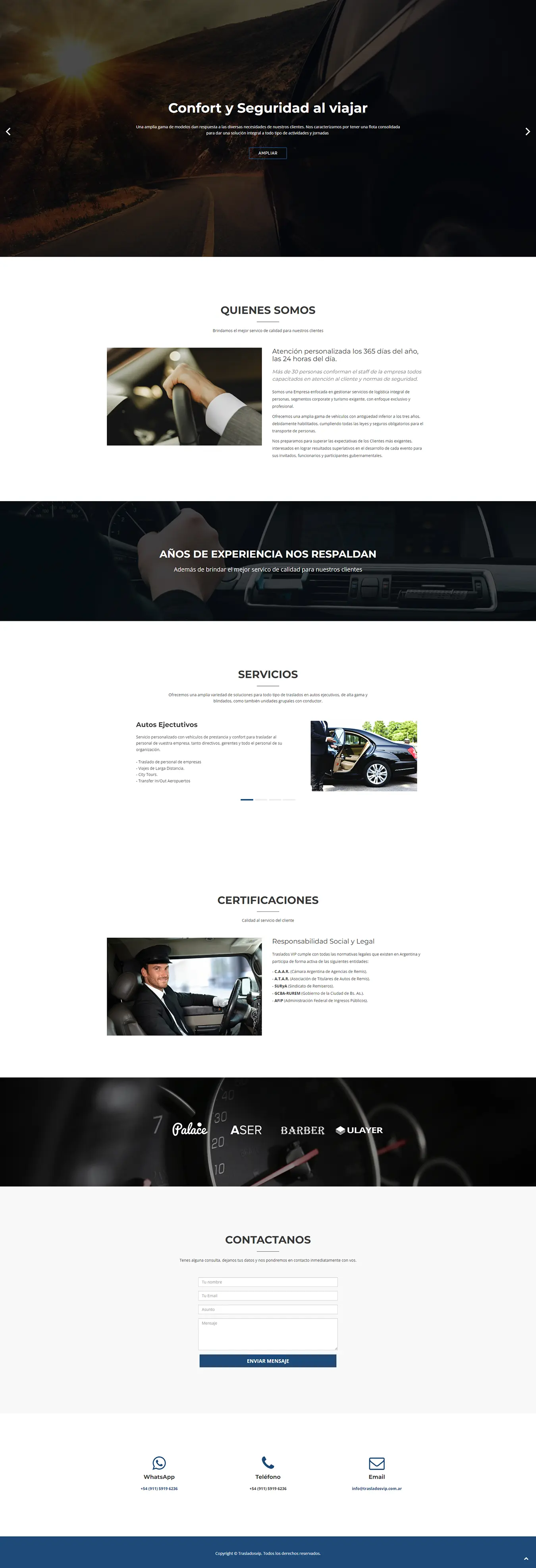 Diseño Sitios Web - Traslados Vip