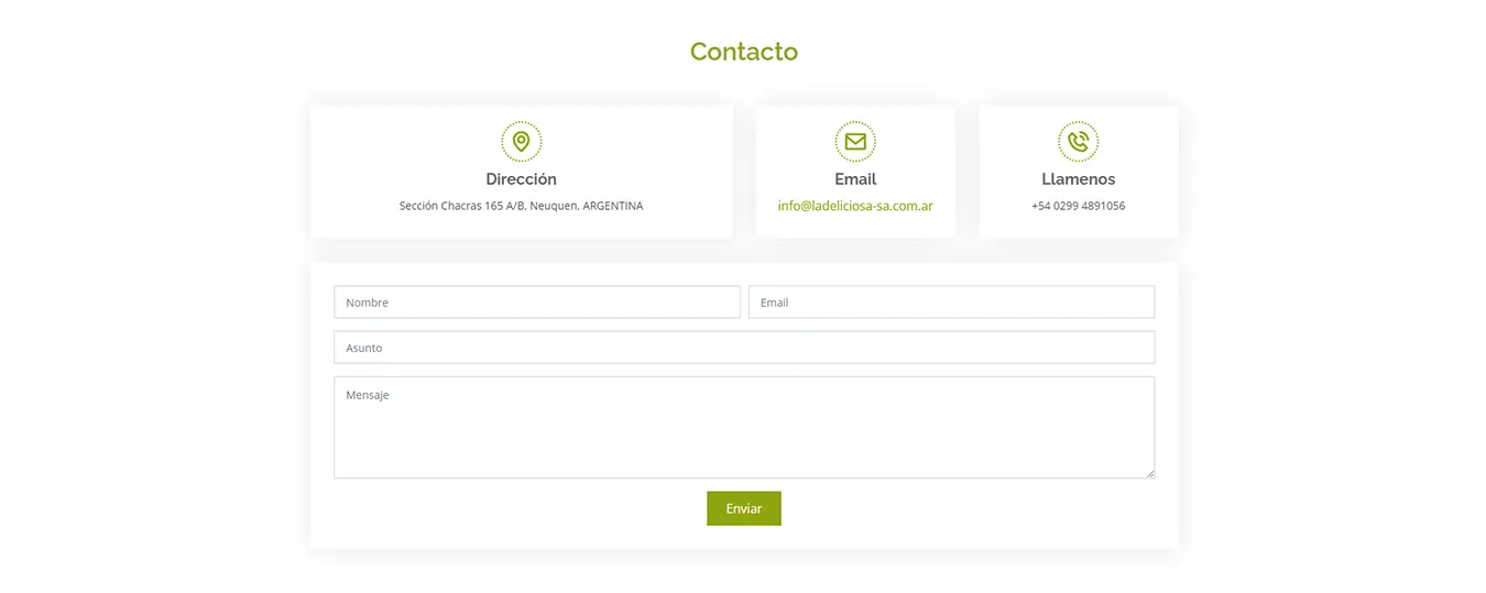 Diseño Sitios Web - La Deliciosa S.A