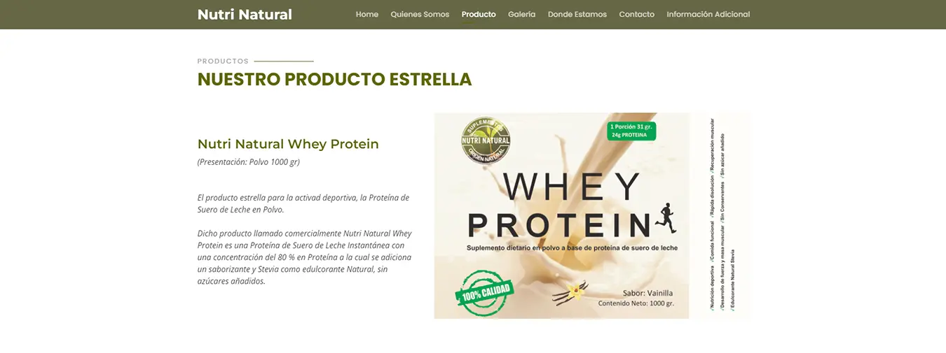 Diseño Sitios Web - Nutri Natural