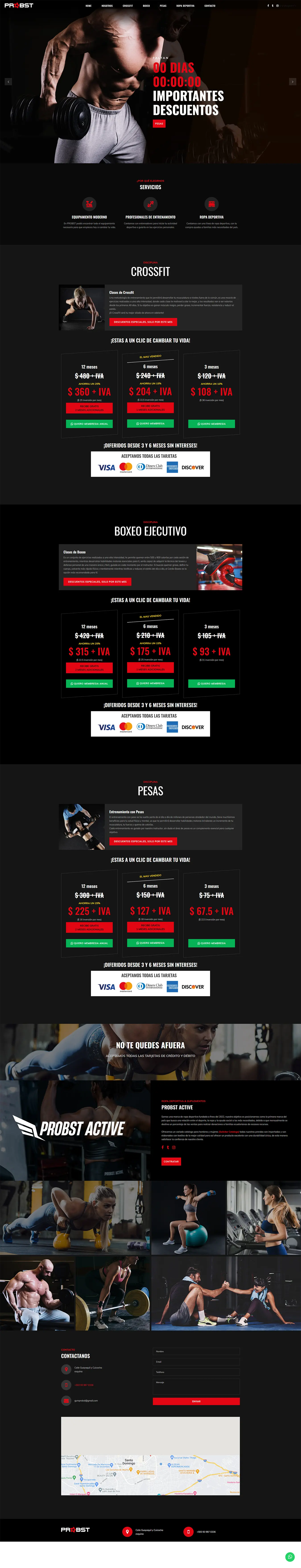 Diseño Landing Pages - Probst Health Club