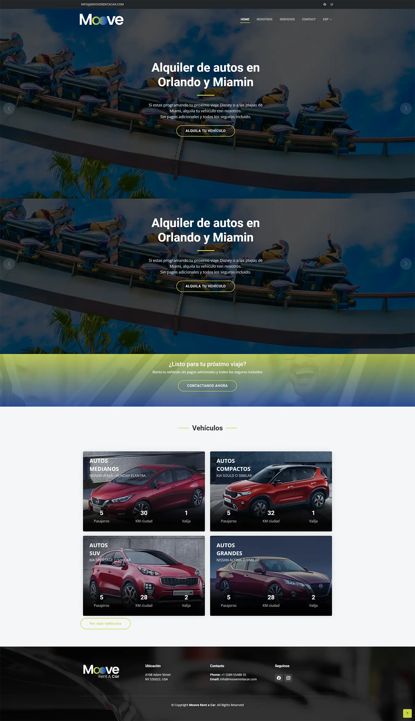 Diseño Sitios Web - Moove Rent a Car