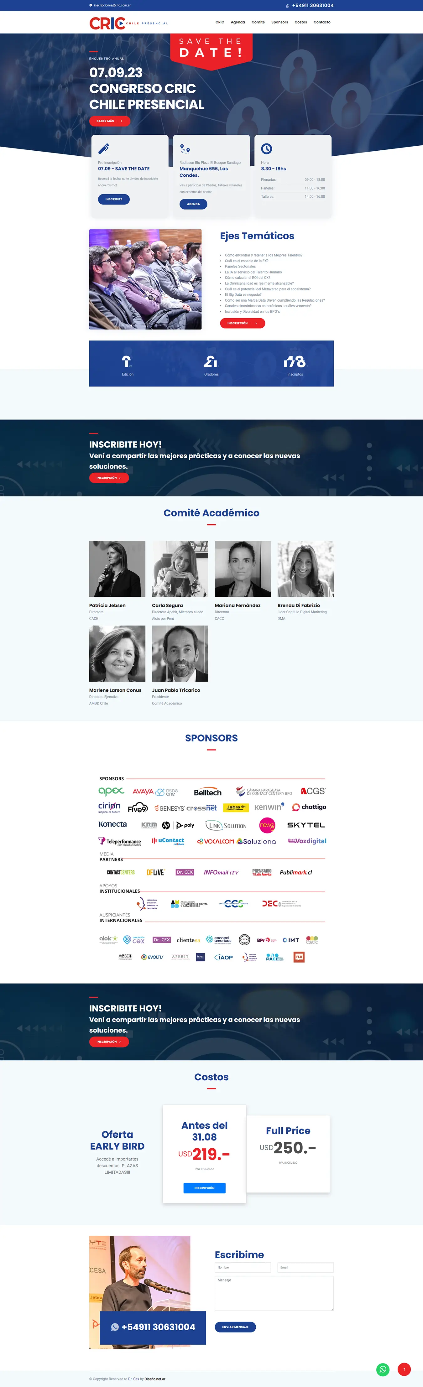 Diseño Landing Pages - Congreso CRIC Chile 23