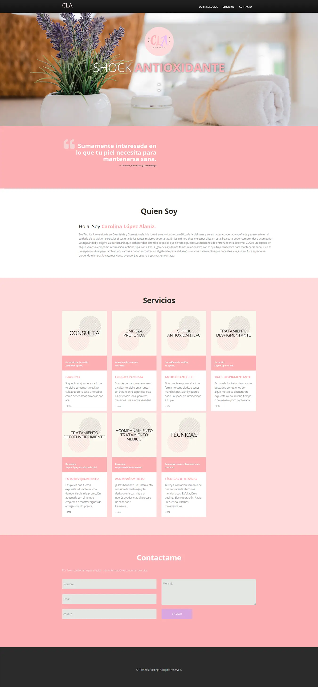 Diseño Sitios Web - CLA cosmetologia