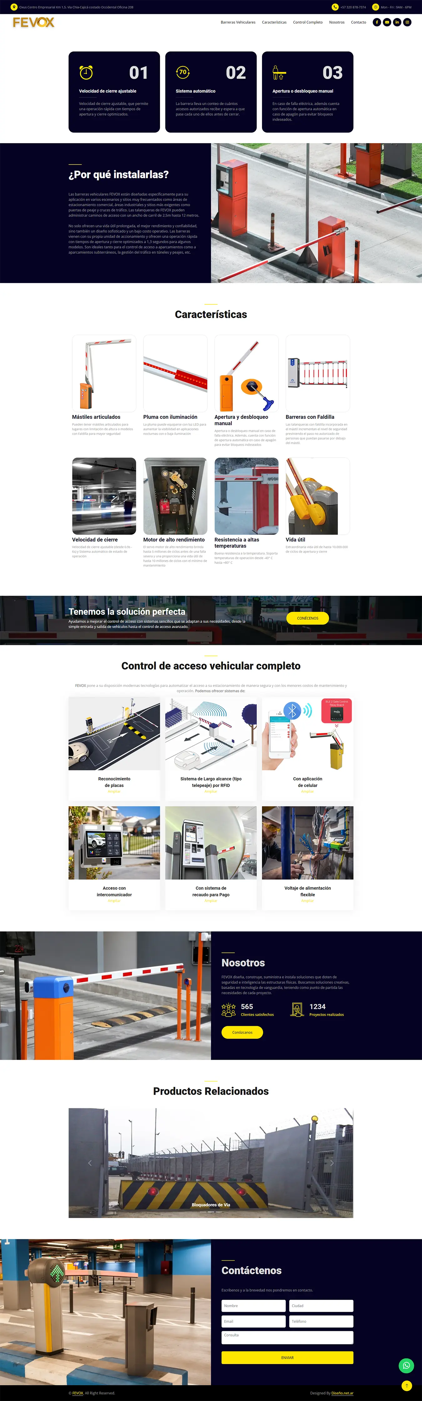 Diseño Landing Pages - Fevox - Barreras Vehiculares