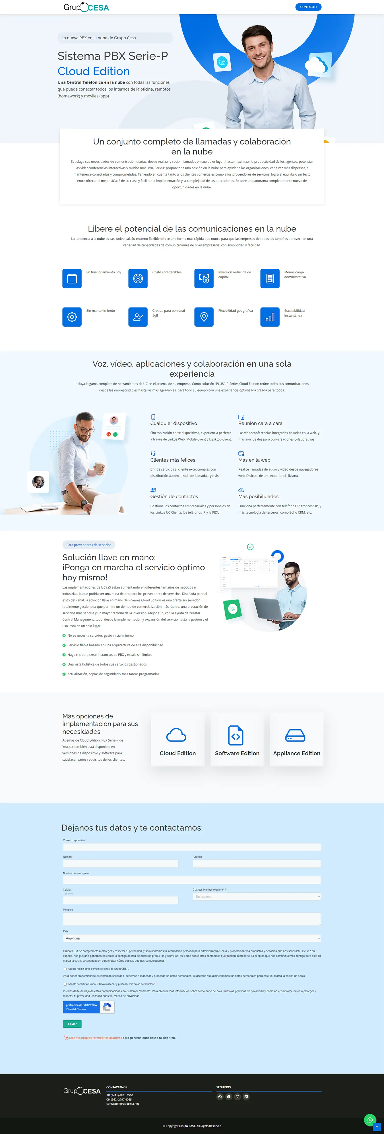 Diseño Landing Pages - Grupo Cesa – PBX
