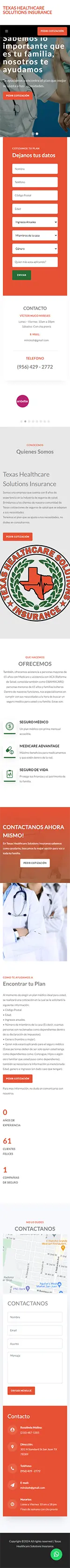 Diseño Landing Pages - Texas Helthcare Solutios Insurance
