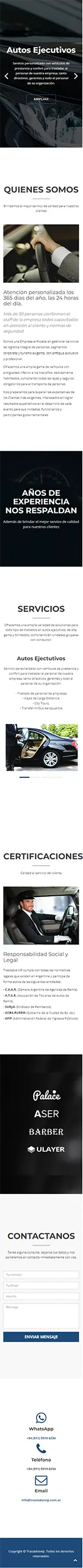 Diseño Sitios Web - Traslados Vip