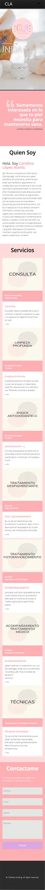 Diseño Sitios Web - CLA cosmetologia