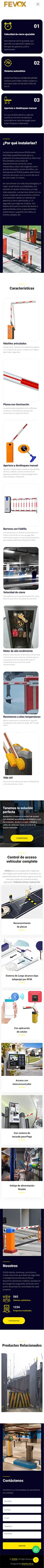 Diseño Landing Pages - Fevox - Barreras Vehiculares