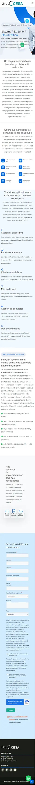 Diseño Landing Pages - Grupo Cesa – PBX