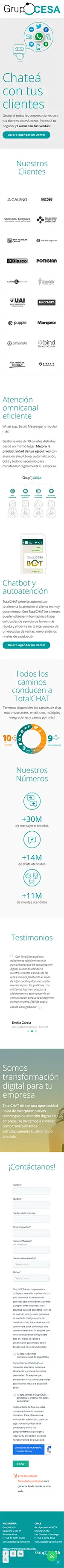 Diseño Landing Pages - Grupo Cesa – Total Chat