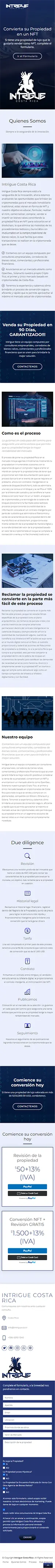 Diseño Landing Pages - Intrigue NTF