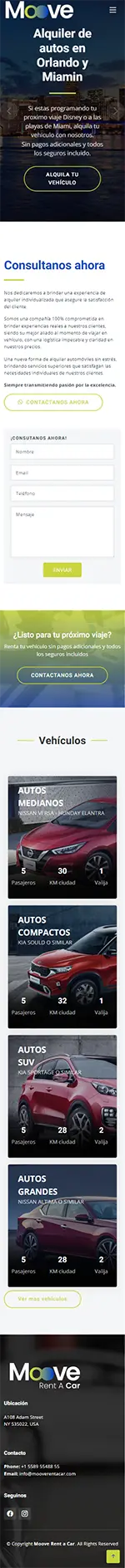 Diseño Sitios Web - Moove Rent a Car