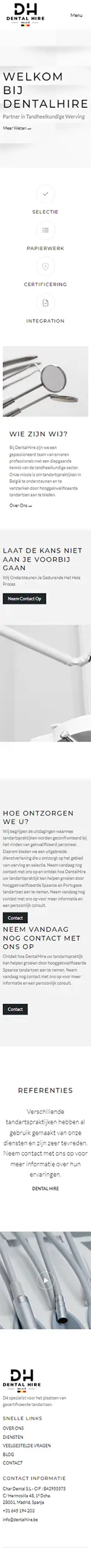 Diseño Sitios Web - Dental Hire