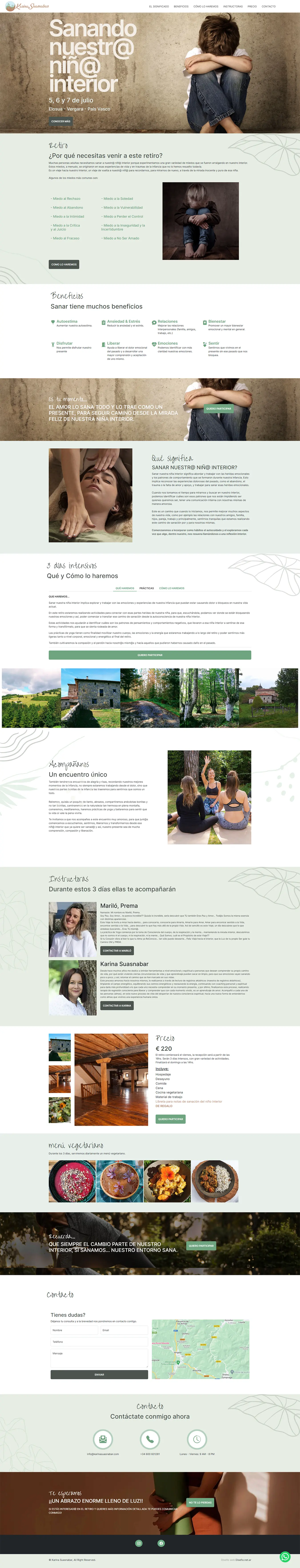 Diseño Landing Pages - Karina Suasnabar - Retiro