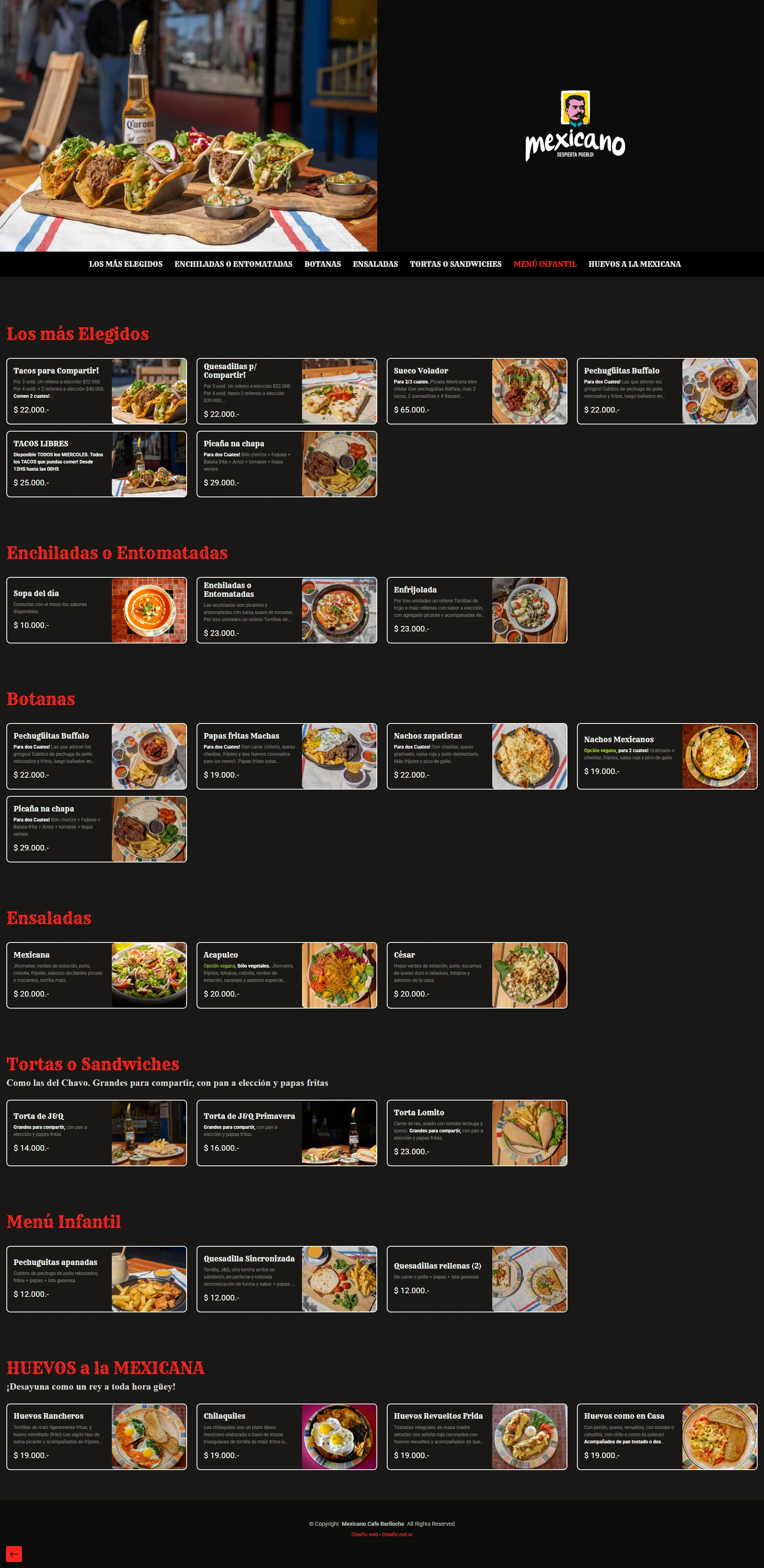 Diseño Sitios Web - Mexicano Cafe