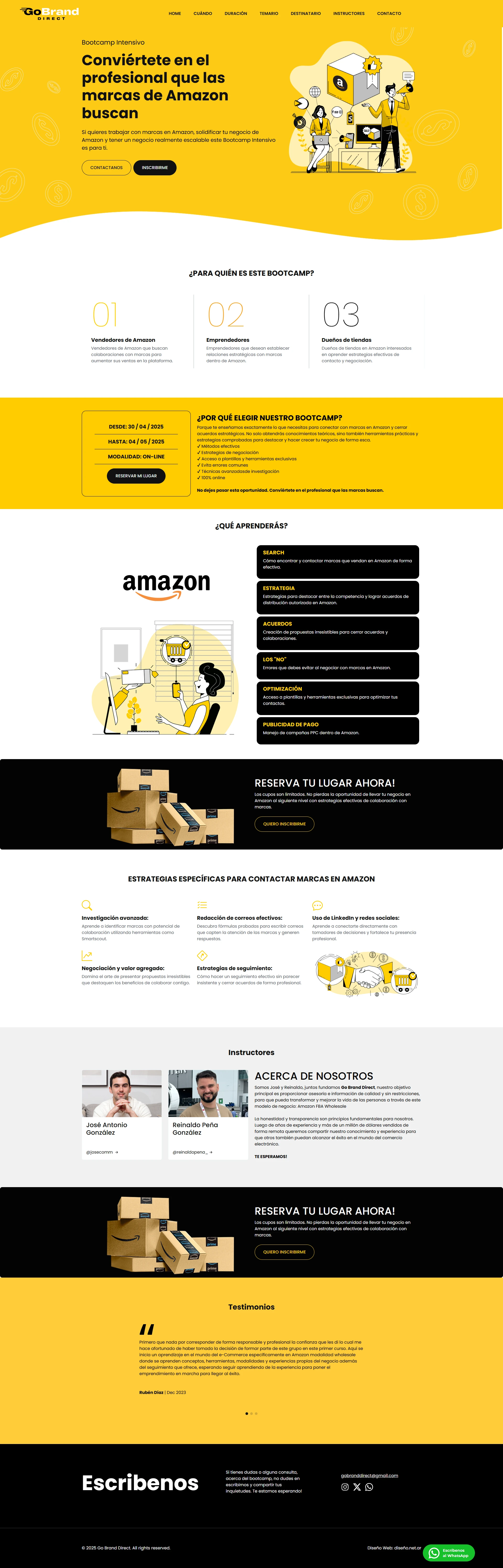 Diseño Landing Pages - GoBrand Direct